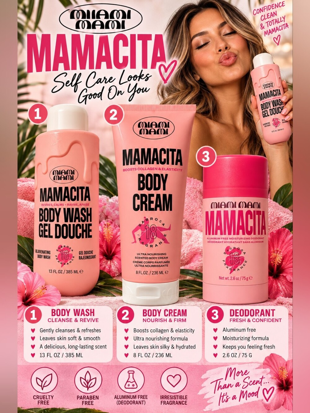 Buyer's Choice- Pink Body Cream, Wash, Deodorant